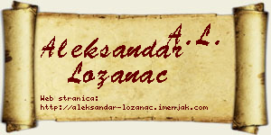 Aleksandar Lozanac vizit kartica